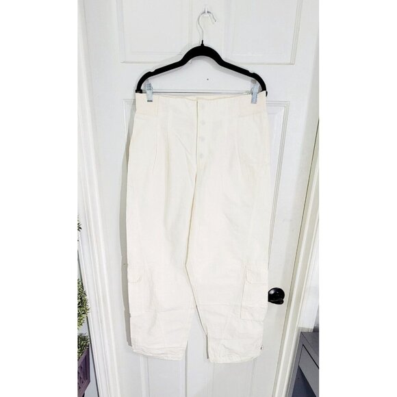 Free People Fp Movement Womens White Mesmerize Me Solid Cargo Pants Size L - Picture 5 of 13